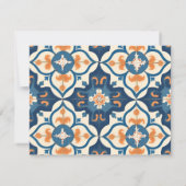 Carte De Correspondance Personalized Blue Orange Tile Stationery (Dos)