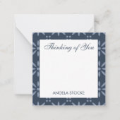 Carte De Correspondance Personalized Blue Retro Flower (Devant)