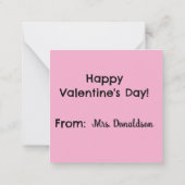 Carte De Correspondance Personalized Cute Chic Pink Teacher School (Dos)