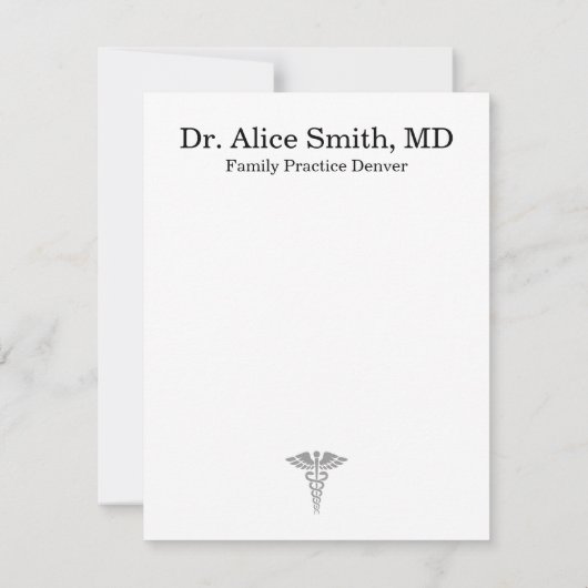 Carte De Correspondance Personalized Doctor Note Cards (Dos)