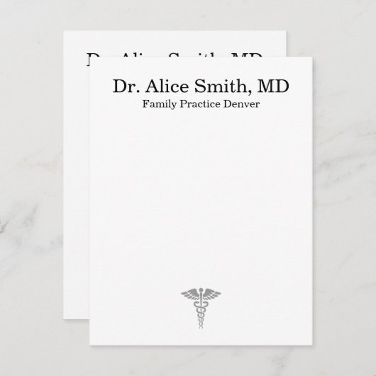 Carte De Correspondance Personalized Doctor Note Cards (Devant / Derrière)