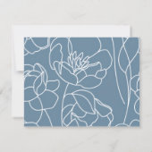 Carte De Correspondance Personalized Elegant Blue Modern Line Art Floral (Dos)
