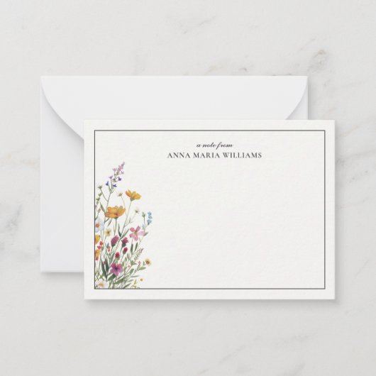 Carte De Correspondance  Personalized Elegant Boho Chic Note Card (Devant)