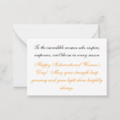 Carte De Correspondance Personalized Floral Botanical Women's Day Greeting (Dos)