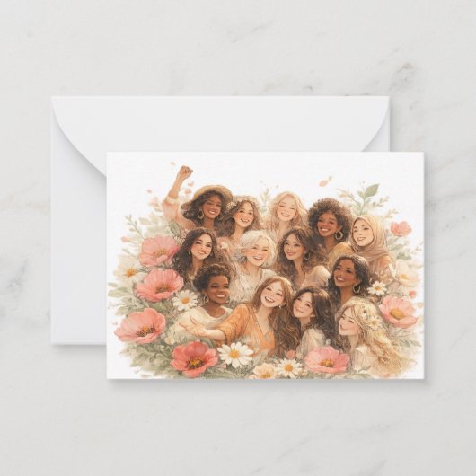 Carte De Correspondance Personalized Floral Botanical Women's Day Greeting (Devant)