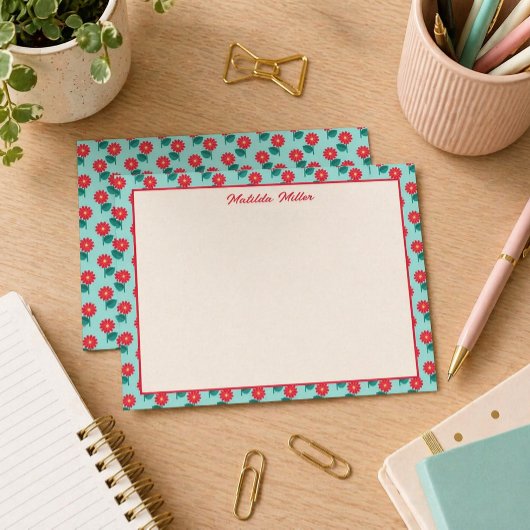 Carte De Correspondance Personalized Floral Note Card