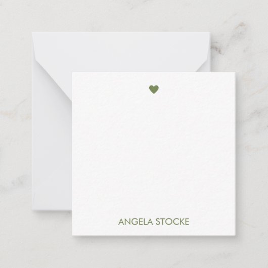 Carte De Correspondance Personalized Green Gingham (Devant)
