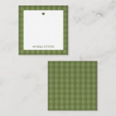 Carte De Correspondance Personalized Green Gingham (Devant / Derrière)