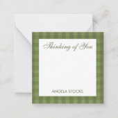 Carte De Correspondance Personalized Green Gingham (Devant)