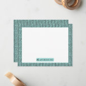 Carte De Correspondance Personalized Knit Pattern Note Card (Devant/Arrière en situation)