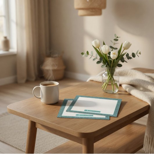 Carte De Correspondance Personalized Knit Pattern Note Card