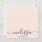 Carte De Correspondance Personalized Minimalist Calligraphy Script Pink (Devant)