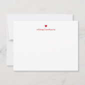 Carte De Correspondance Personalized Modern Red Stripes & Heart (Devant)
