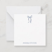Carte De Correspondance Personalized Name Dusty Blue Bow (Devant)