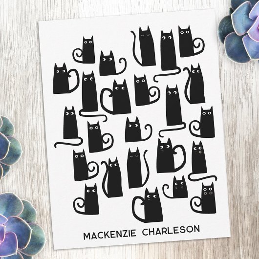 Carte De Correspondance Personalized Name Fun Black Cat