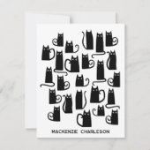Carte De Correspondance Personalized Name Fun Black Cat (Devant)