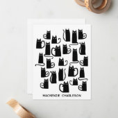 Carte De Correspondance Personalized Name Fun Black Cat (Devant/Arrière en situation)