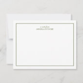 Carte De Correspondance Personalized Name Green Border Gingham (Devant)