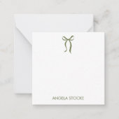 Carte De Correspondance Personalized Name Green Bow (Devant)