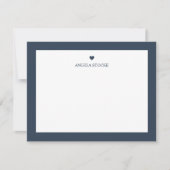 Carte De Correspondance Personalized Name Navy Blue Heart Note Card (Devant)