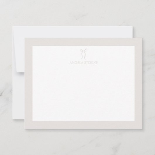 Carte De Correspondance Personalized Name Neutral Bow (Devant)