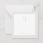 Carte De Correspondance Personalized Name Neutral Bow (Devant)