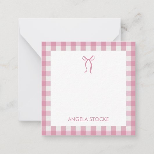 Carte De Correspondance Personalized Name Pink Bow (Devant)