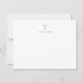 Carte De Correspondance Personalized Name Pink Bow (Devant)