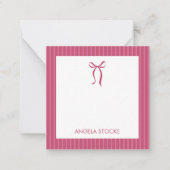 Carte De Correspondance Personalized Name Pink Bow (Devant)