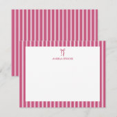 Carte De Correspondance Personalized Name Pink Bow (Devant / Derrière)