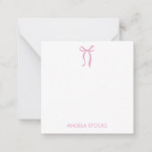 Carte De Correspondance Personalized Name Pink Bow (Devant)