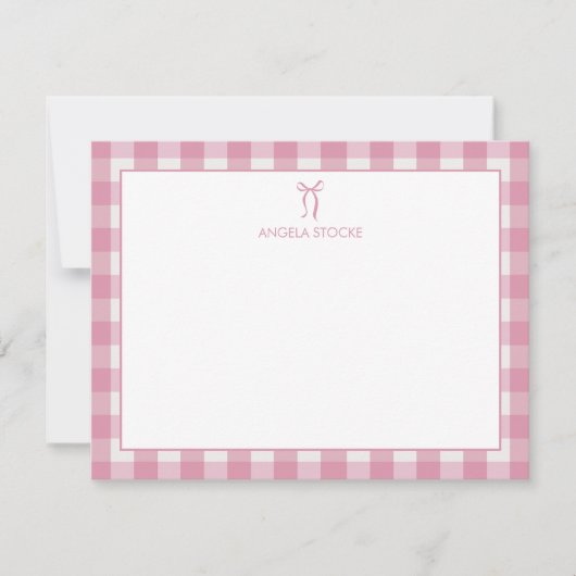 Carte De Correspondance Personalized Name Pink Bow (Devant)
