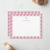 Carte De Correspondance Personalized Name Pink Bow (Devant/Arrière en situation)