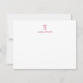 Carte De Correspondance Personalized Name Pink Bow (Devant)