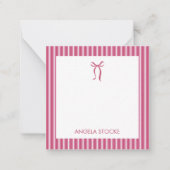 Carte De Correspondance Personalized Name Pink Bow (Devant)