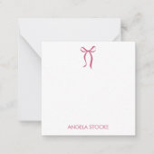 Carte De Correspondance Personalized Name Pink Bow Note Card (Devant)