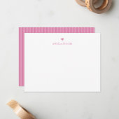 Carte De Correspondance Personalized Name Pink Heart (Devant/Arrière en situation)