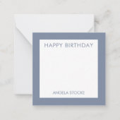 Carte De Correspondance Personalized Navy Blue Retro Flower (Devant)