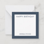 Carte De Correspondance Personalized Navy Blue Retro Flower (Devant)