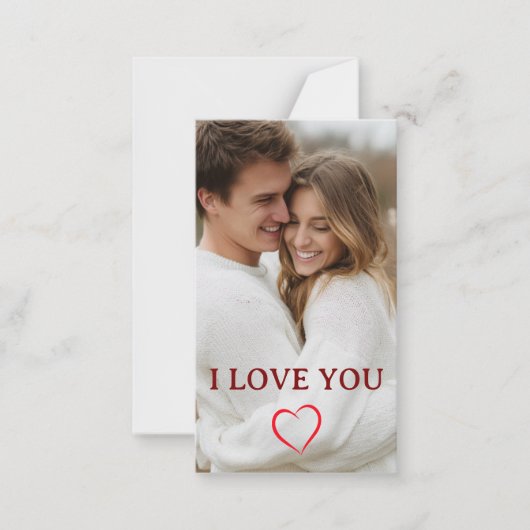 Carte De Correspondance Personalized Photo Valentine's Day Flat Note Card (Devant)