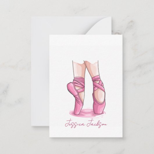 Carte De Correspondance Personalized Pink Ballet Pointe (Devant)