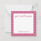 Carte De Correspondance Personalized Pink Gingham (Devant)