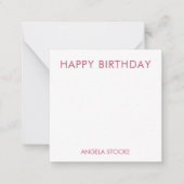 Carte De Correspondance Personalized Pink Gingham (Devant)