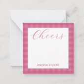 Carte De Correspondance Personalized Pink Gingham (Devant)