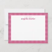 Carte De Correspondance Personalized Pink Gingham (Devant)