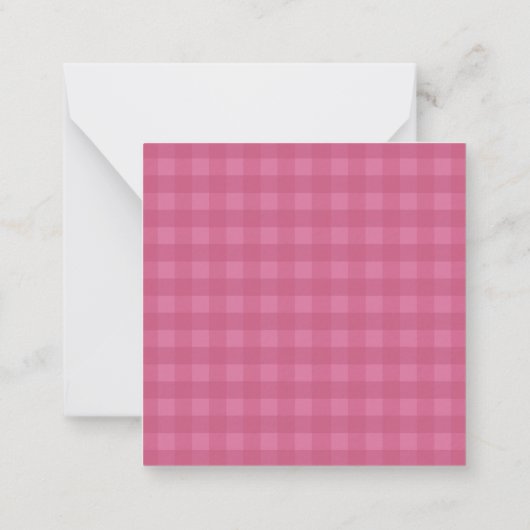 Carte De Correspondance Personalized Pink Gingham Note Card (Dos)