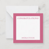 Carte De Correspondance Personalized Pink Stripe (Devant)