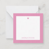 Carte De Correspondance Personalized Pink Stripe (Devant)