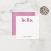 Carte De Correspondance Personalized Pink Stripe (Devant/Arrière en situation)