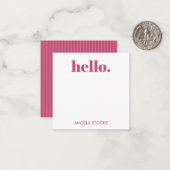 Carte De Correspondance Personalized Pink Stripe (Devant/Arrière en situation)